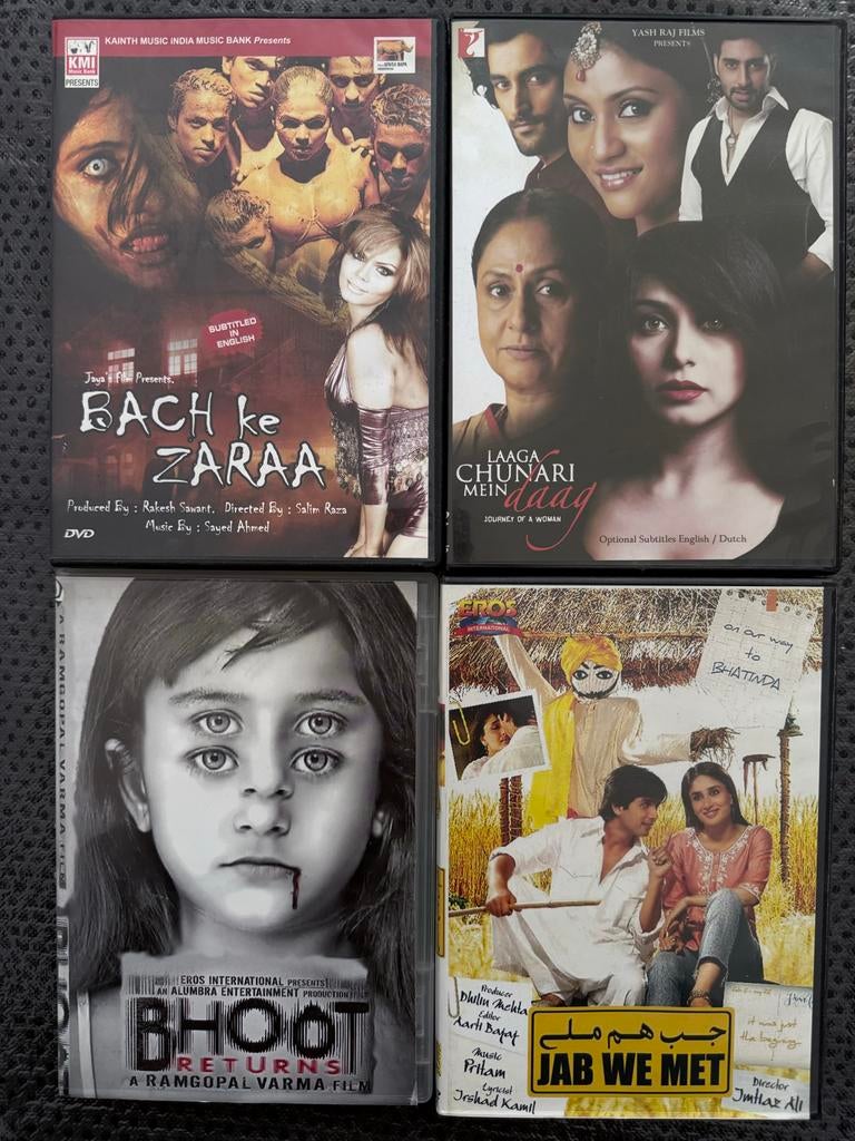 Hindi Films DVD Collectie - 4 stuks Bollywood, Vanaf 16 jaar, Ophalen of Verzenden, Gebruikt