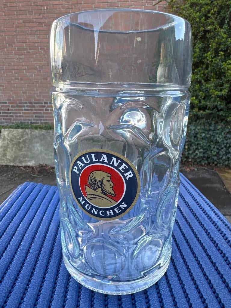 Paulaner München Bierpul - Groot en Robuust, Ophalen of Verzenden, Zo goed als nieuw, Bierglas