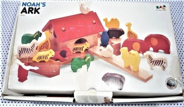 MASSIEF HOUTEN ARK OF NOAH, PLANTOY 2478 MET DVD EN BOEKJE, Kinderen en Baby's, Speelgoed | Houten speelgoed, Verzenden, Zo goed als nieuw
