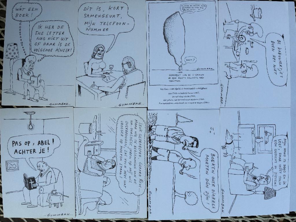 Set van 8 kaarten van GUMMBAH, Ophalen of Verzenden, 1980 tot heden