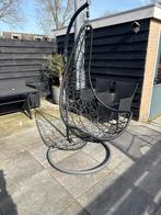 Zwarte hangstoel / egg chair voor buiten, Tuin en Terras, Gebruikt, Ophalen of Verzenden, Loungeset, Wicker