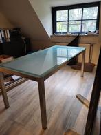 Metalen/glazen tafel 170x80 cn, Huis en Inrichting, Tafels | Eettafels, Ophalen, Rechthoekig, 50 tot 100 cm