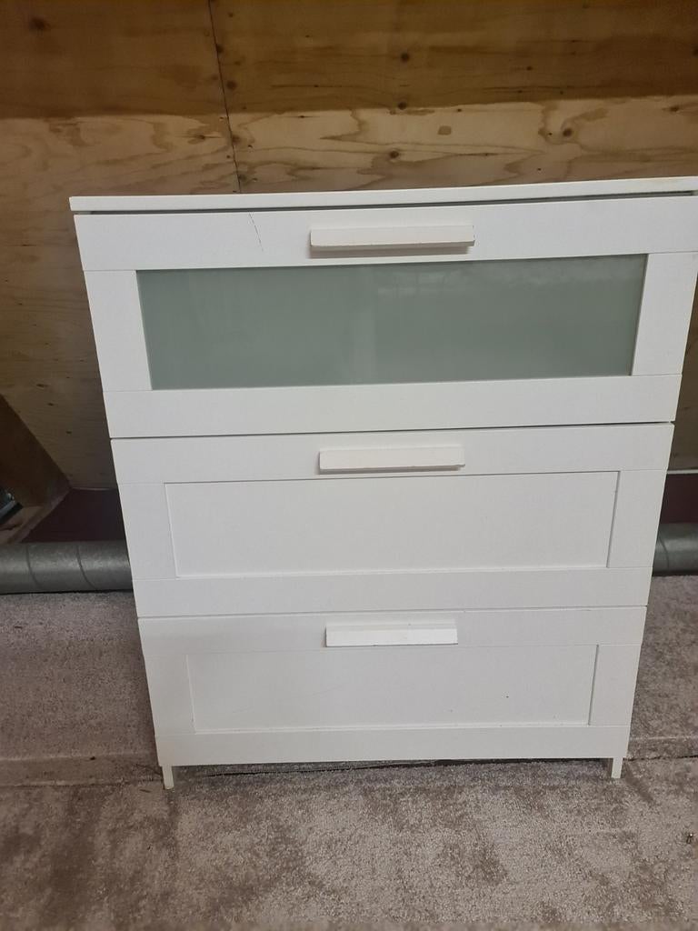 IKEA BRIMNES Ladekast met 3 lades, wit, 78x46x95 cm, Huis en Inrichting, Kasten | Ladekasten, Ophalen, Gebruikt, Modern, Scandinavisch