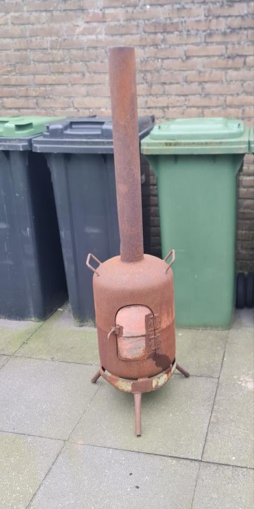 Houtkachel gemaakt van Gasfles, Ophalen, Gebruikt