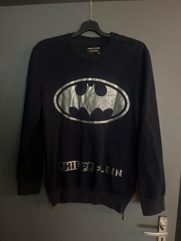 Philipp Plein Batman Trui Heren - Maat XXL, Kleding | Heren, Truien en Vesten, Gedragen, Overige maten, Blauw, Verzenden