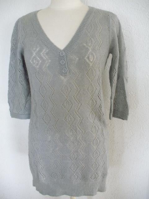 HALLHUBER tuniek jurk trui grijs ajour maat 38, Kleding | Dames, Truien en Vesten, Maat 38/40 (M), Ophalen of Verzenden, Zo goed als nieuw