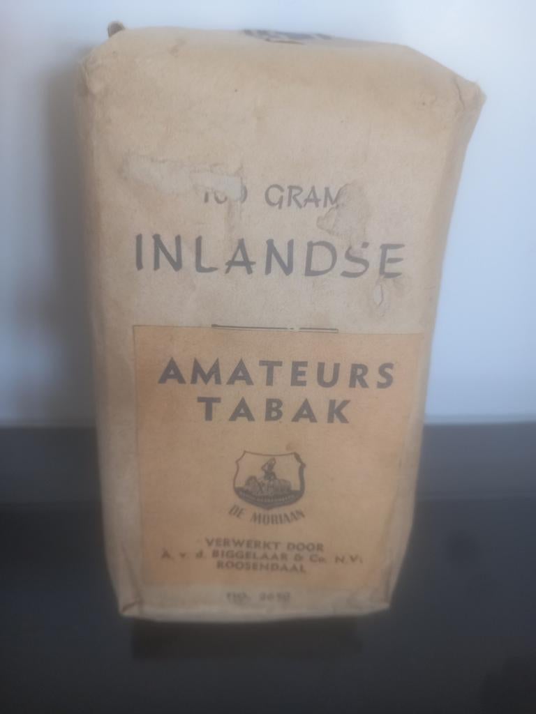 Inlandse amateurs tabak biggelaar  Roosendaal  pijptabak, Ophalen of Verzenden, Zo goed als nieuw, Tabaksdoos of Verpakking