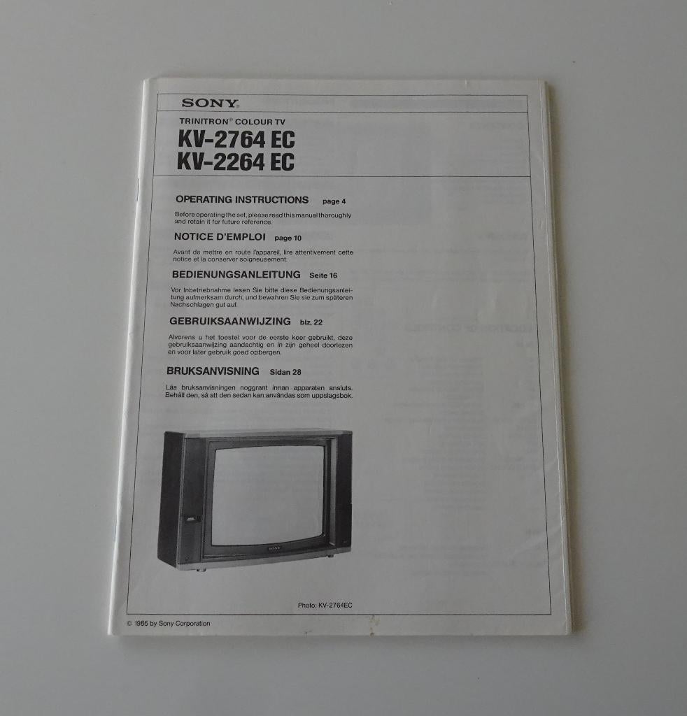 Vintage Sony Trinitron Handleiding, Ophalen, Zo goed als nieuw, Sony