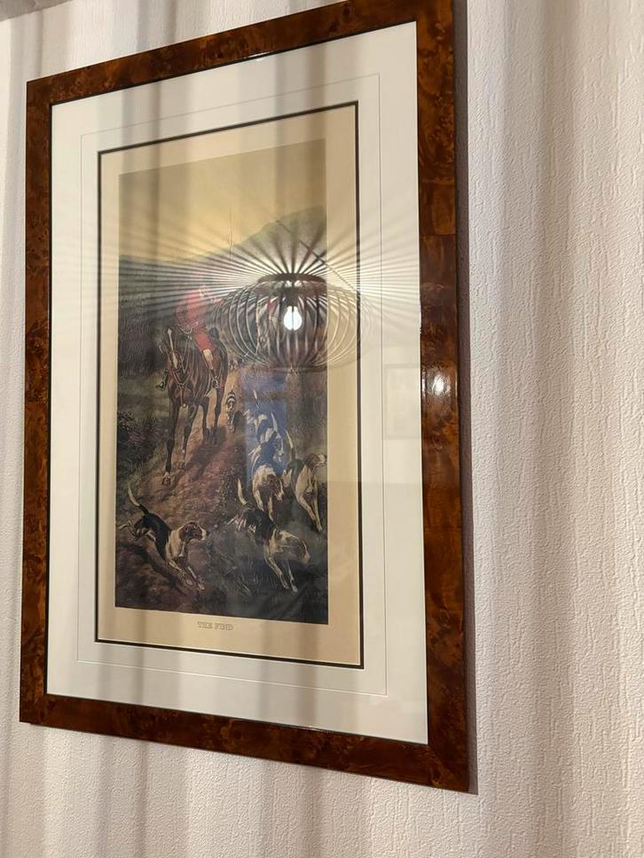 Schilderij 'The Find' in houten lijst, Antiek en Kunst, Kunst | Tekeningen en Foto's, Ophalen