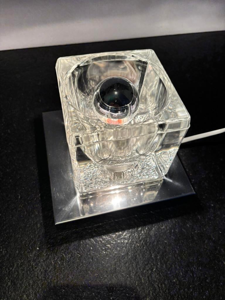 Peill & Putzler "Ice Cube" wand - tafellamp, jaren 60, Huis en Inrichting, Ophalen of Verzenden, Zo goed als nieuw, Glas