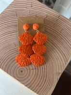 Lange Ibiza Stijl Oorbellen - Oranje Raffia Hangers, Overige materialen, Hangers, Nieuw, Oranje