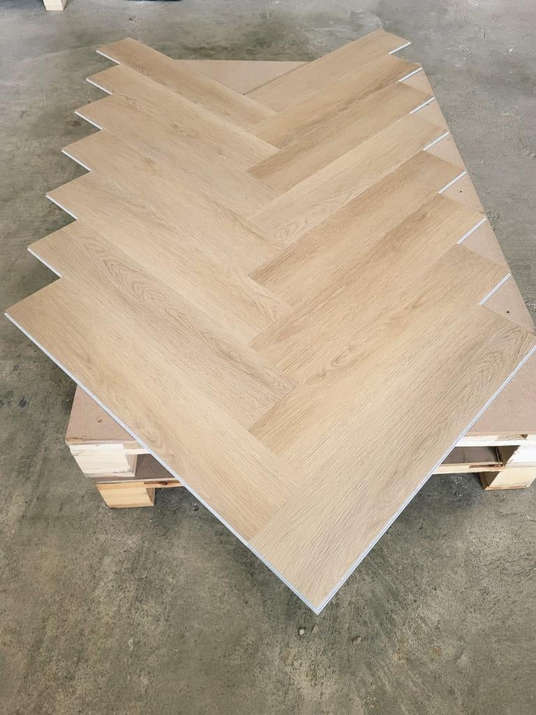 400 m2 Pvc Klik Visgraat Vloer + Ondervloer (Outlet), Ophalen of Verzenden, Nieuw, Overige typen