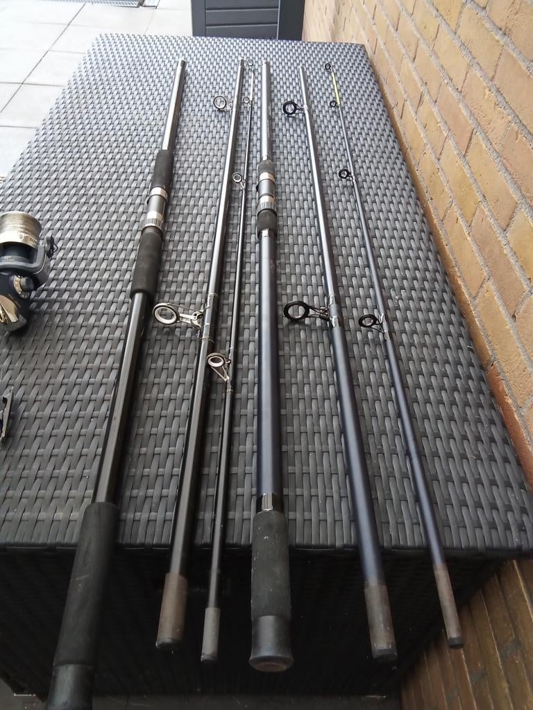 Strand hengel s met molen s, Watersport en Boten, Hengelsport | Zeevissen, Ophalen, Zo goed als nieuw, Molen