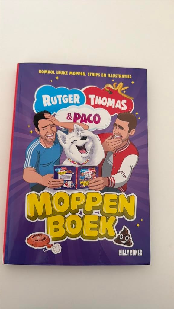 Rutger Vink - Het Moppenboek van Rutger, Thomas en Paco, Boeken, Ophalen, Rutger Vink; Thomas van Grinsven, Fictie algemeen, Zo goed als nieuw