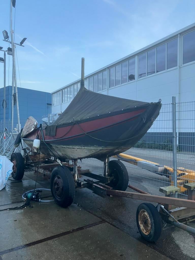 Zalmschouw open boot 7,20m opknapper, Watersport en Boten, Platbodems, Gebruikt, 6 tot 9 meter, Staal, Diesel, Ophalen of Verzenden