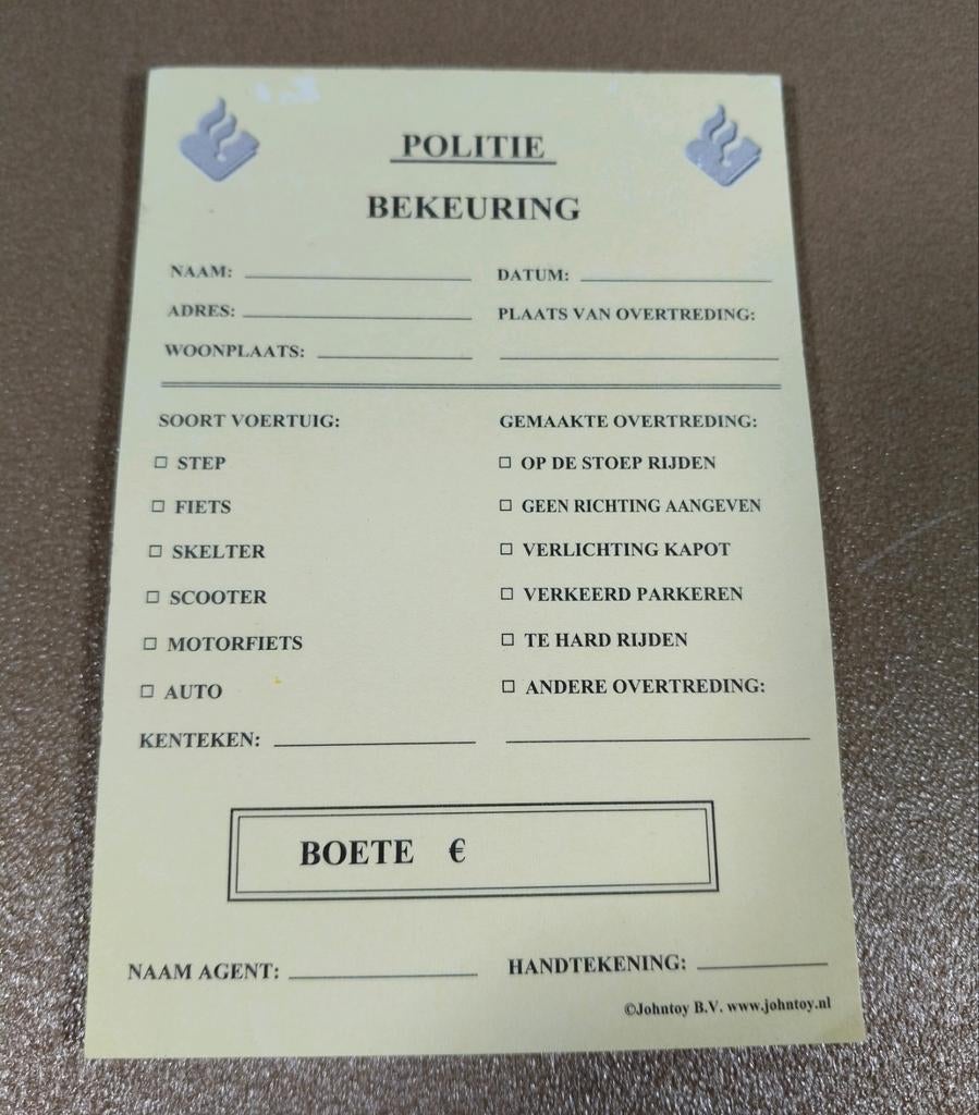 POLITIE BEKEURING BONNENBOEKJE*AGENT, Verzenden, Zo goed als nieuw