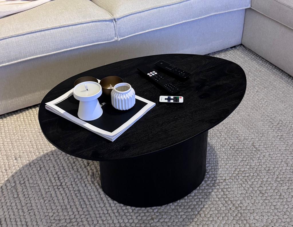 Nieuwe Salontafel Gigameubel Zwart Organisch 80x55x38 cm, Ophalen, 100 tot 150 cm, Nieuw, 50 tot 100 cm