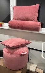 Fatboy velvet set:1 pouf en 3 kussens roze, Ophalen of Verzenden, Zo goed als nieuw, Roze, Overige vormen