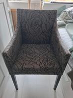 4 grijze eetkamerstoelen met zwart bloemmotief, Ophalen, Gebruikt, Vier, Stof