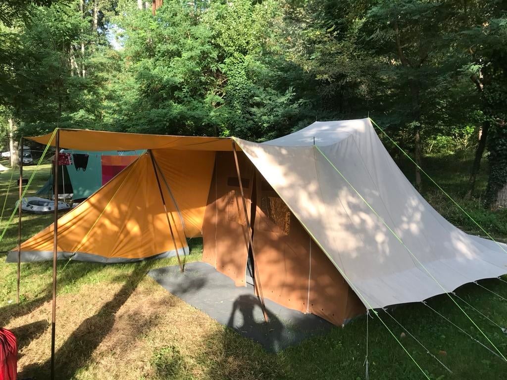 De Waard Zilvermeeuw 4-persoons retro tent compleet, Caravans en Kamperen, Tenten, Ophalen, Gebruikt, Tot en met 4