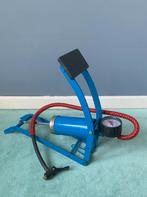 VOETPOMP Fietspomp blauw metaal met manometer, Ophalen of Verzenden, Drukmeter, Nieuw