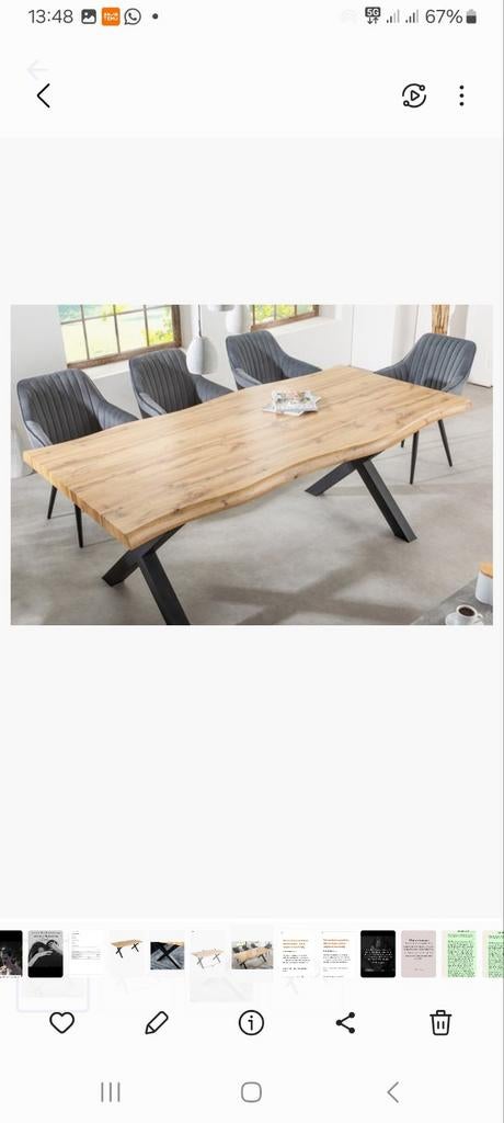 Eettafel boomstam 180x90, Huis en Inrichting, Tafels | Eettafels, Ophalen, 50 tot 100 cm, Rechthoekig, Nieuw