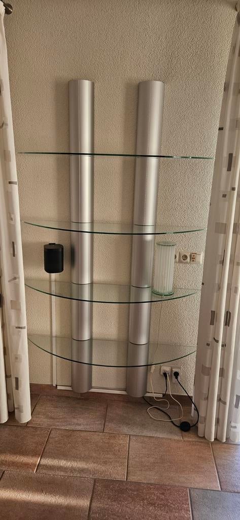 Matrix vitrine wandmeubel glas /aluminium, Huis en Inrichting, Kasten | Wandmeubels, Ophalen, Met plank(en), Glas, Minder dan 150 cm