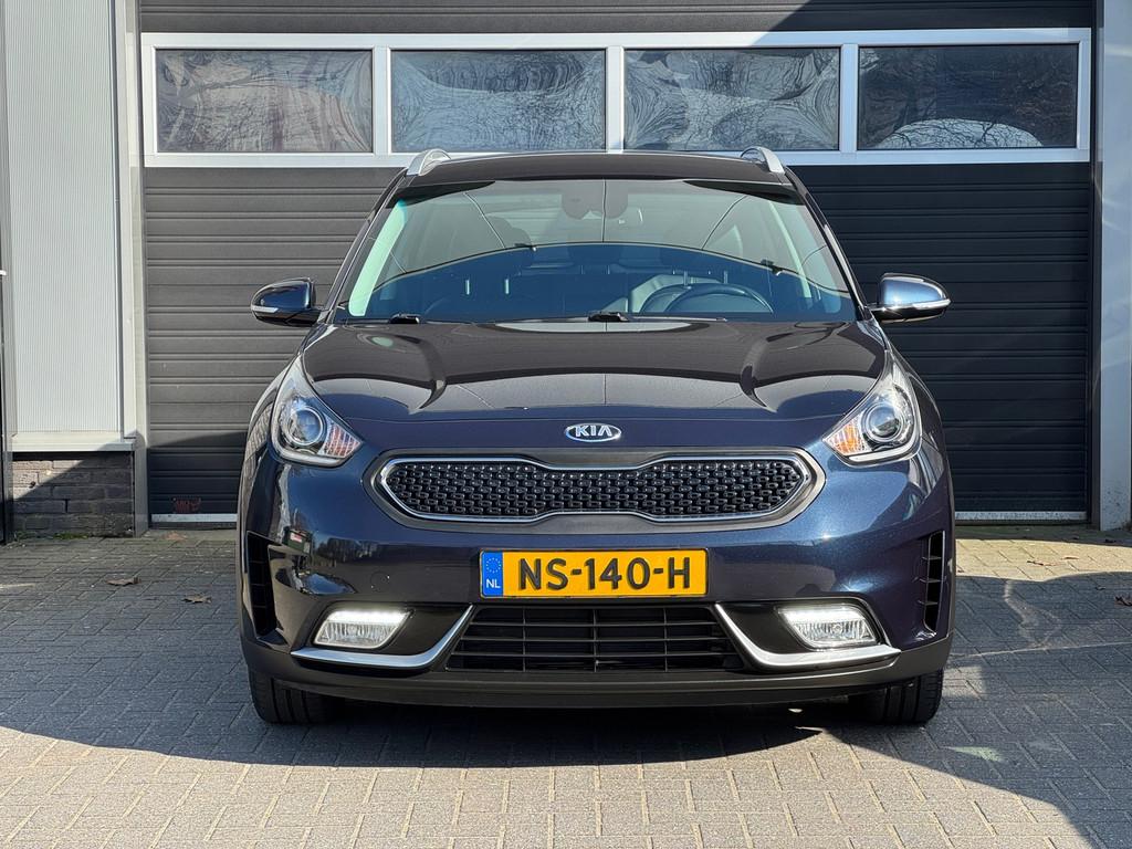 Kia Niro 1.6 GDi Hybrid First Edition Trekhaak, Camera, Navi, Gebruikt, Euro 6, Blauw, Leder en Stof