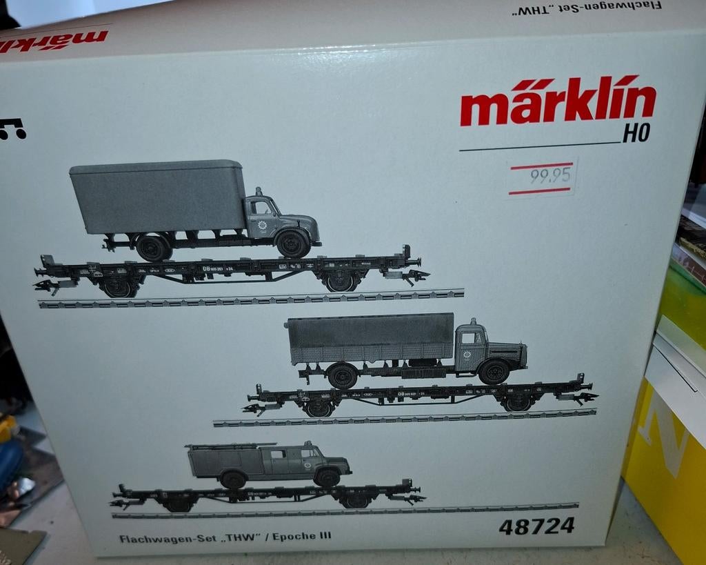 Mooie metalen auto's van marklin op wagon set 48724, Wisselstroom, Wagon, Ophalen of Verzenden, Zo goed als nieuw