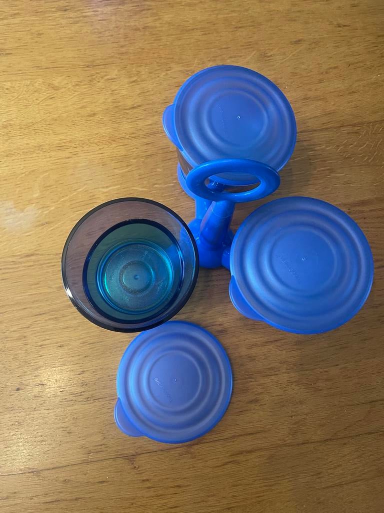 Tupperware Snack Bakjes - Set van 3 Blauw, Ophalen of Verzenden, Nieuw, Blauw, Bak of Kom