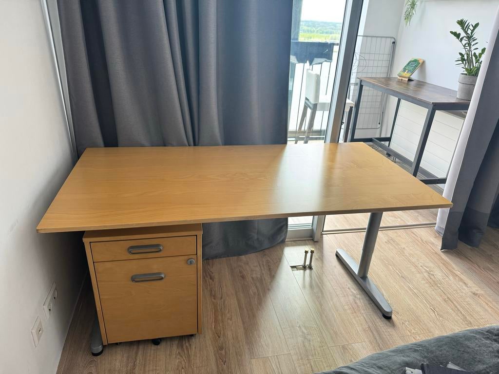 IKEA GALANT bureau met ladeblok - licht hout, Ophalen, Opbergruimte, Gebruikt, Hout