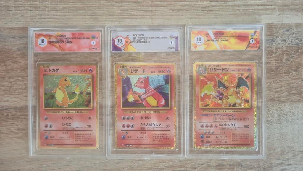 Pokemon Charizard, Charmeleon, Charmander, MINT 10 Japans, Ophalen of Verzenden