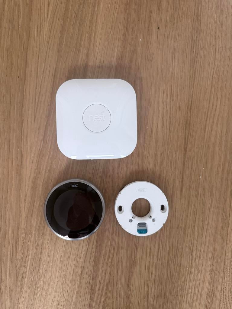 Nest learning thermostaat V2 + Heat Link, Doe-het-zelf en Verbouw, Thermostaten, Ophalen of Verzenden, Slimme thermostaat, Gebruikt