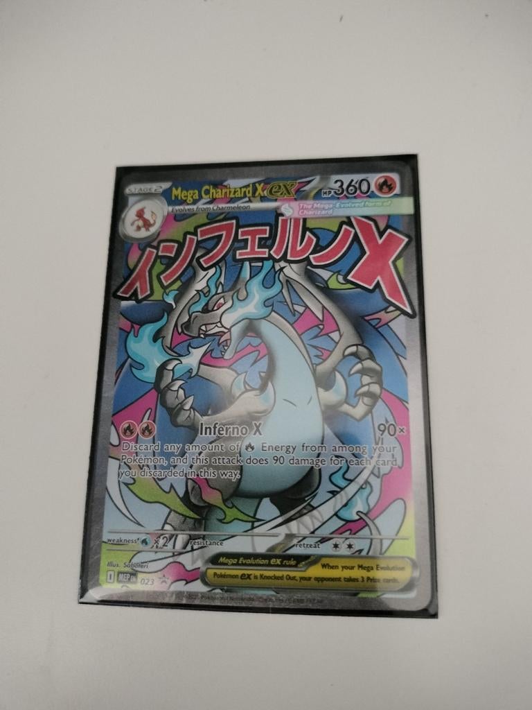 Mega Charizard X EX Pokémon Kaart - Inferno X, Ophalen of Verzenden, Zo goed als nieuw, Losse kaart, Foil