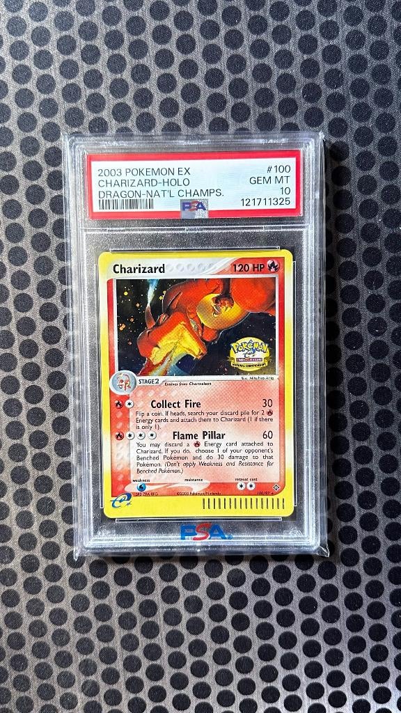 2003 Charizard EX Dragon National Championships PSA 10, Ophalen of Verzenden, Zo goed als nieuw, Losse kaart, Foil