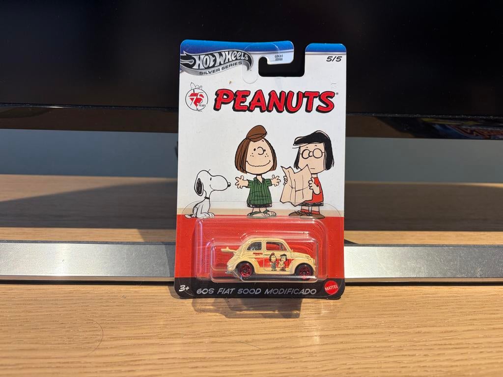 Hot Wheels Peanuts 60's Fiat 500D Modificado Silver Series, Ophalen of Verzenden, Nieuw, Auto, Overige merken