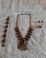 Vintage Sieradenset met Zwarte Onyx Stenen/Zilver/Verzilverd, Ophalen of Verzenden, Zilver