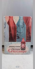 Metalen reclamebord Cruzcampo, Ophalen of Verzenden, Nieuw, Reclamebord, Plaat of Schild, Overige merken