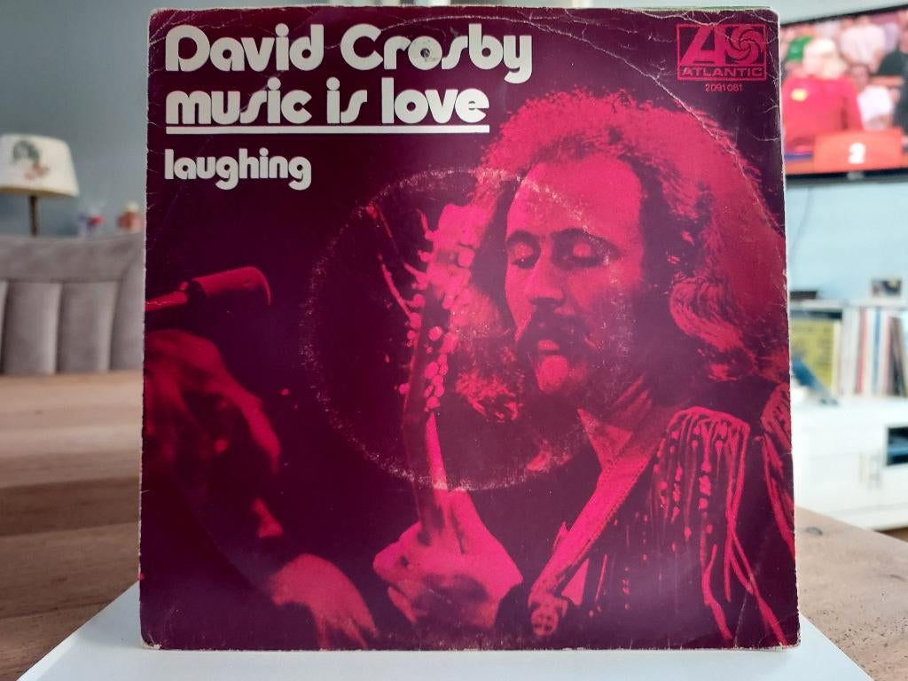7" Single David Crosby - Music Is Love / Laughing, Cd's en Dvd's, Gebruikt, 7 inch, Single, Ophalen of Verzenden