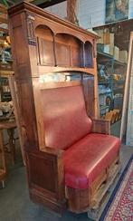 Antieke Engelse pub bank met restauratie werk uniek meubel, Ophalen