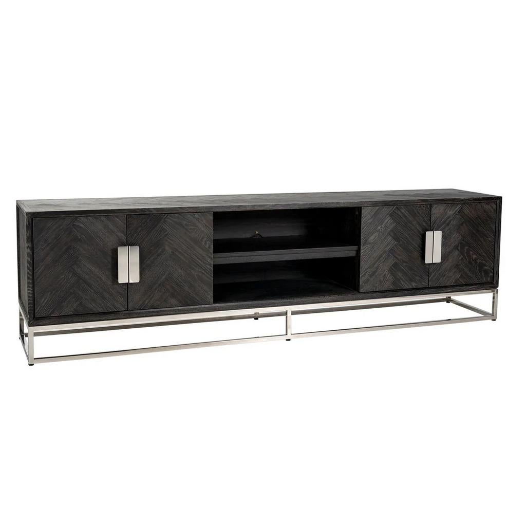 TV-meubel Blackbone - Silver black rustic 220, Ophalen, 150 tot 200 cm, Zo goed als nieuw, Minder dan 100 cm