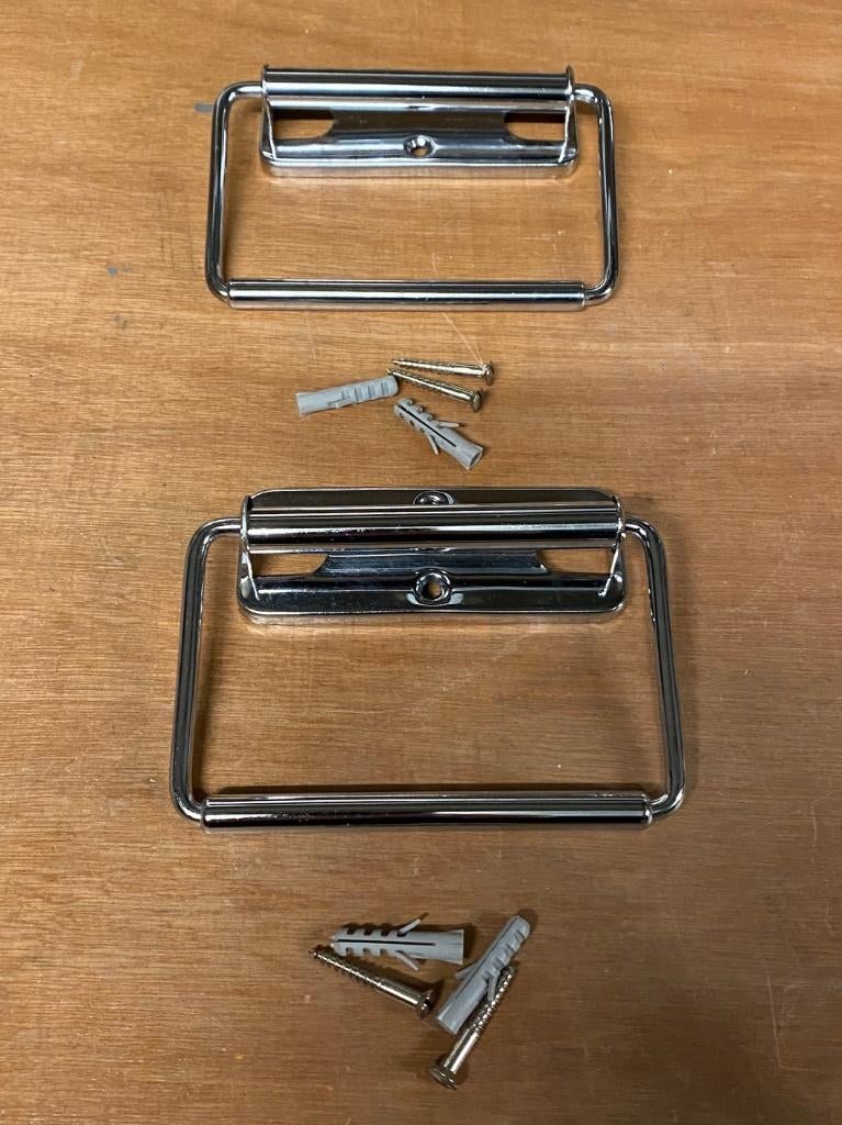 2 Toiletrolhouders en 1 Bekerhouder Nieuw, Ophalen of Verzenden, Nieuw, Chroom