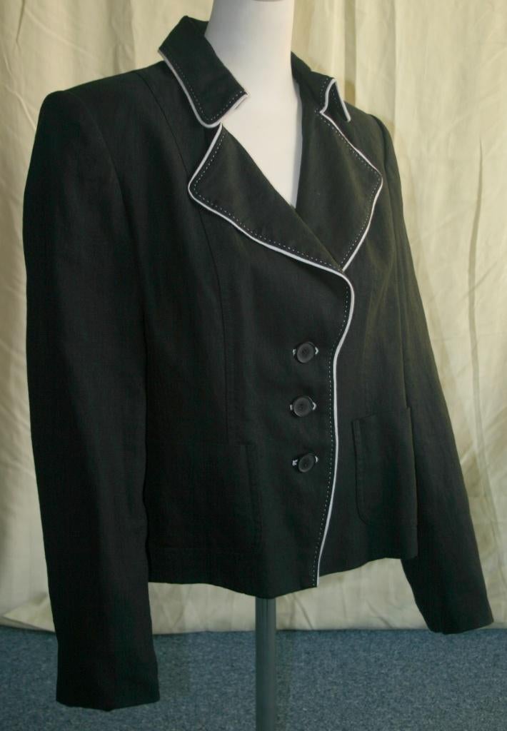 Nieuw zwart linnen jasje, Cleo van Anna van Toor, mt 40, Kleding | Dames, Jasjes, Kostuums en Pakken, Maat 38/40 (M), Anna van Toor