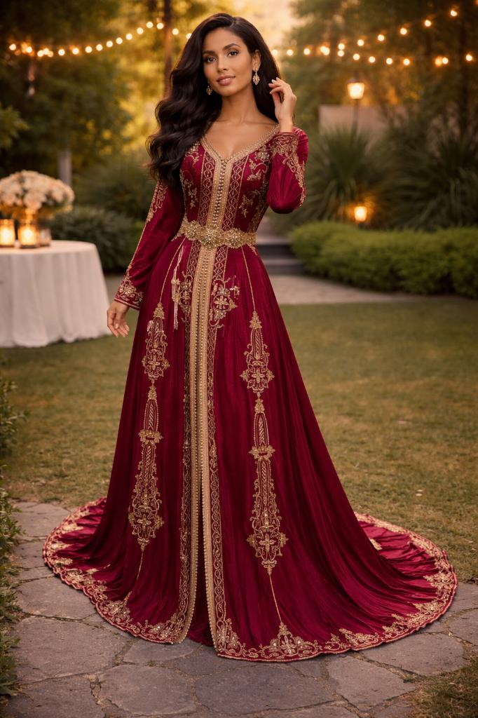 Marokkaanse Henna Jurk ofwel Lebsa, Overige typen, Zo goed als nieuw, Rood, Ophalen