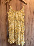 Zomerjurkje Geel met Bloemenprint - Maat L, Geel, Maat 42/44 (L), Ophalen of Verzenden, Zo goed als nieuw