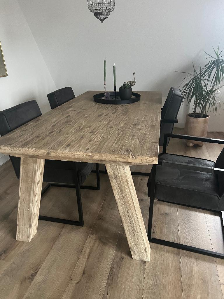 Eetkamer tafel plus 4 stoelen, Huis en Inrichting, Tafels | Eettafels, Ophalen, 50 tot 100 cm, Zo goed als nieuw, Vijf personen of meer