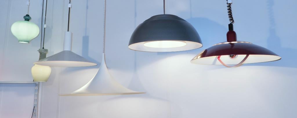 design hanglampen Scandinavië Italië 60s 70s 80s, Gebruikt, -, Ophalen of Verzenden, Glas