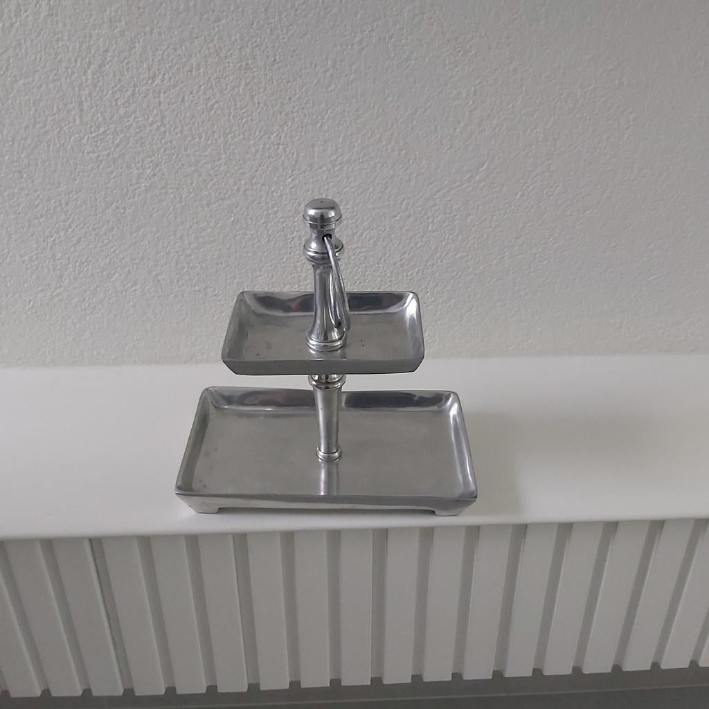 Stijlvolle 2-laags etagere van metaal, Ophalen of Verzenden