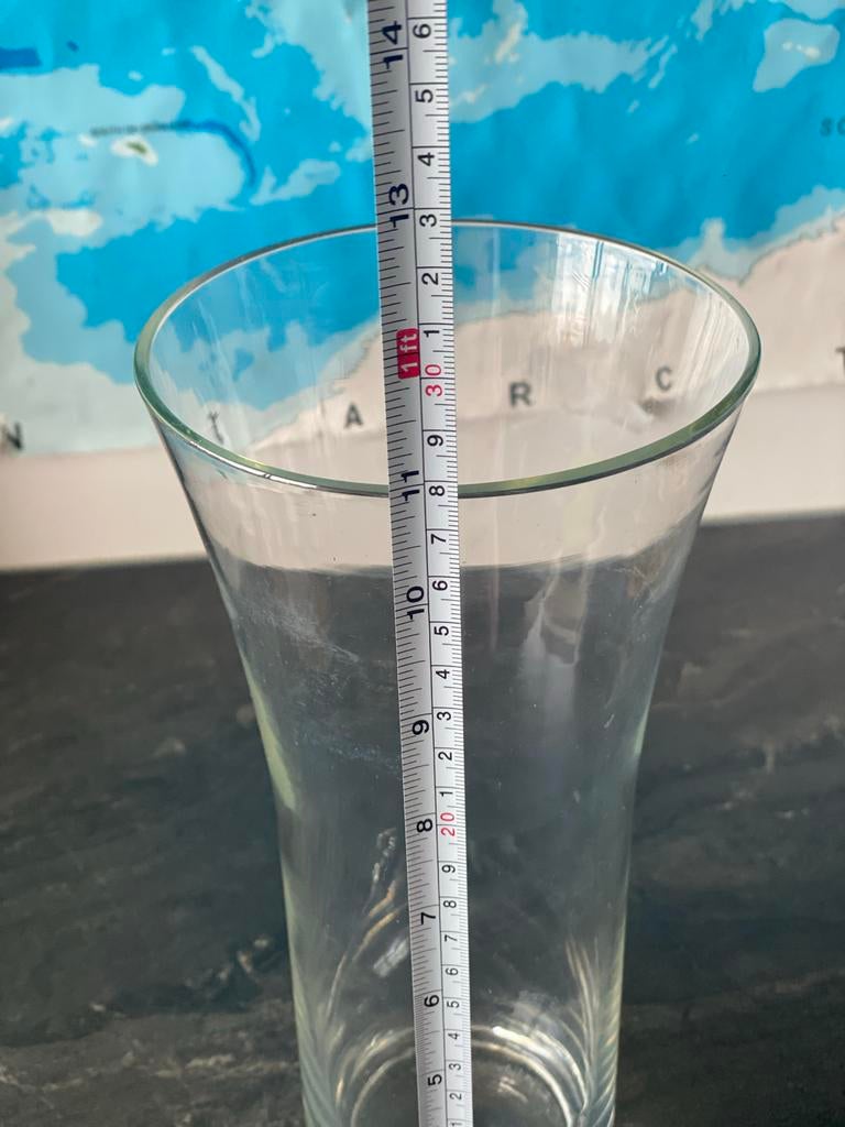 Mooie Glazen vaas - 28 cm hoog, Overige kleuren, Ophalen of Verzenden, Minder dan 50 cm, Glas