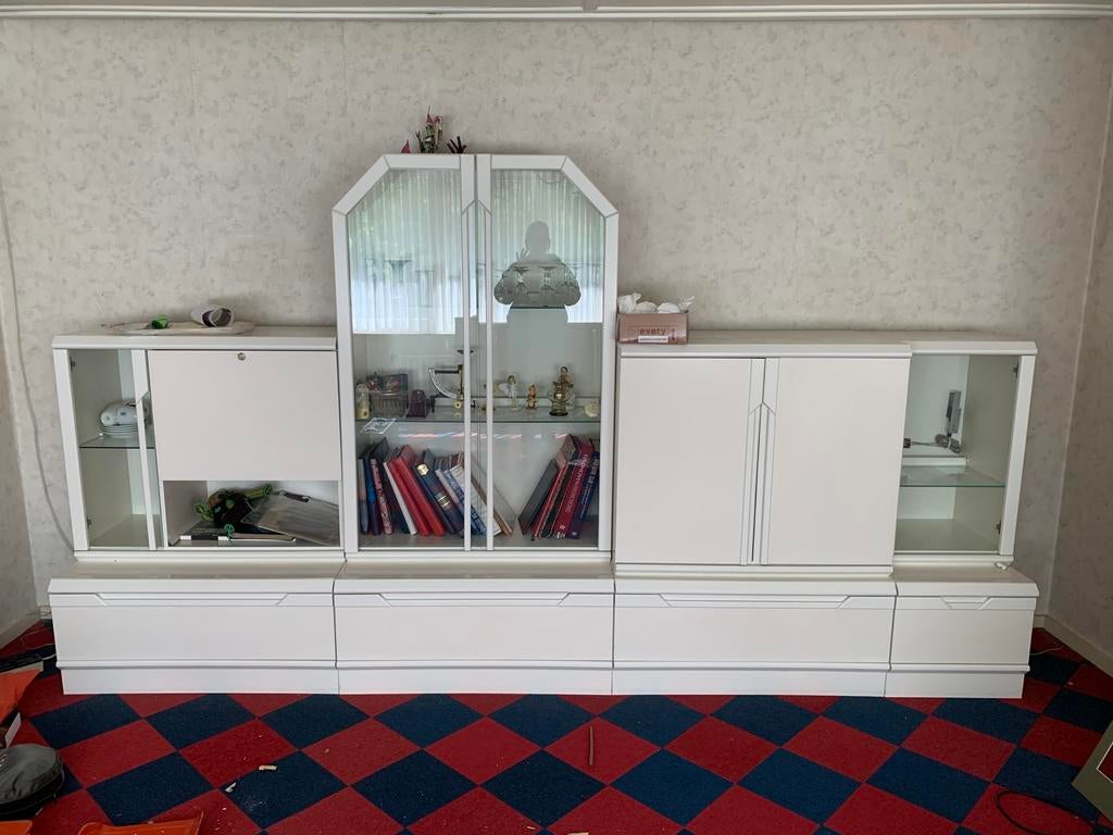 Wandmeubel  in 4 delen (wit), Ophalen, Gebruikt, 50 tot 75 cm, 200 cm of meer